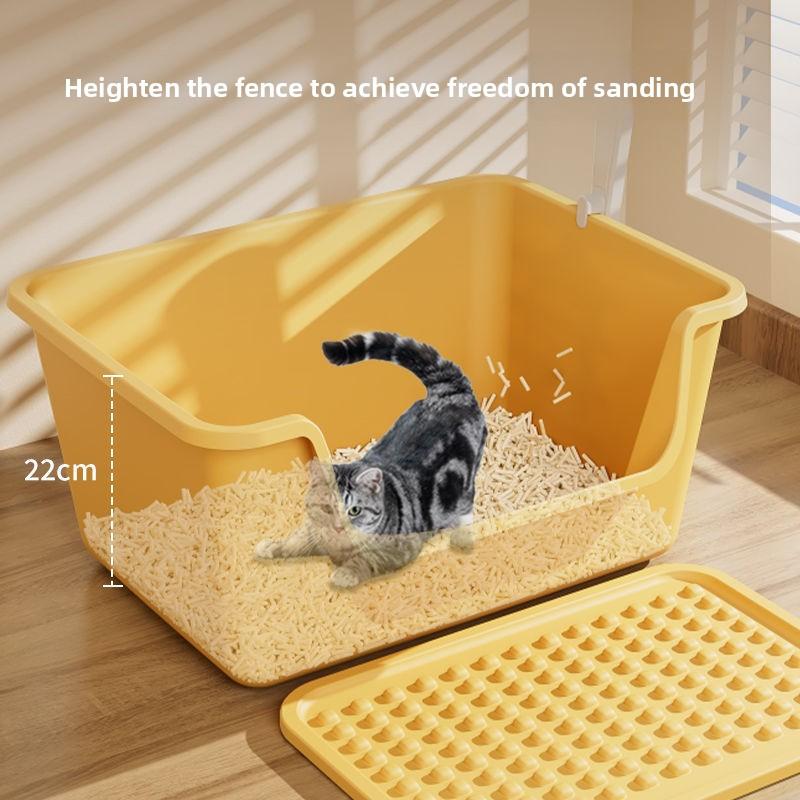 Cat Litter Box Extra Large Semi-closed Cat Litter Box Extra Large Splash-proof Huge Maine Cat Toilet Pet Supplies