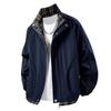 Mens Plaid Stand Collar Casual Jacket Slim Fit High Grade Outerwear