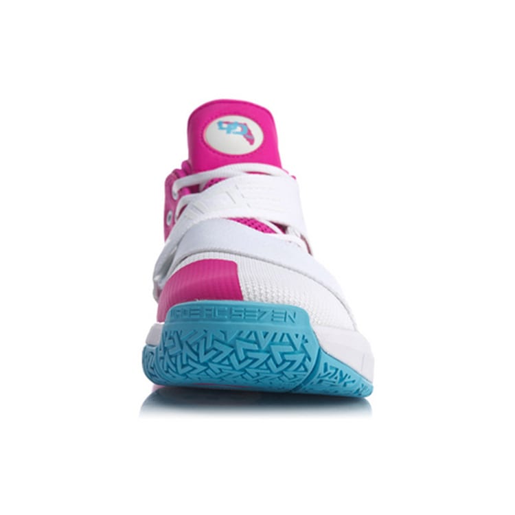 Li Ning All City 7 Hook and Loop High Top Basketball Shoes Men's White Pink ABAP105-6