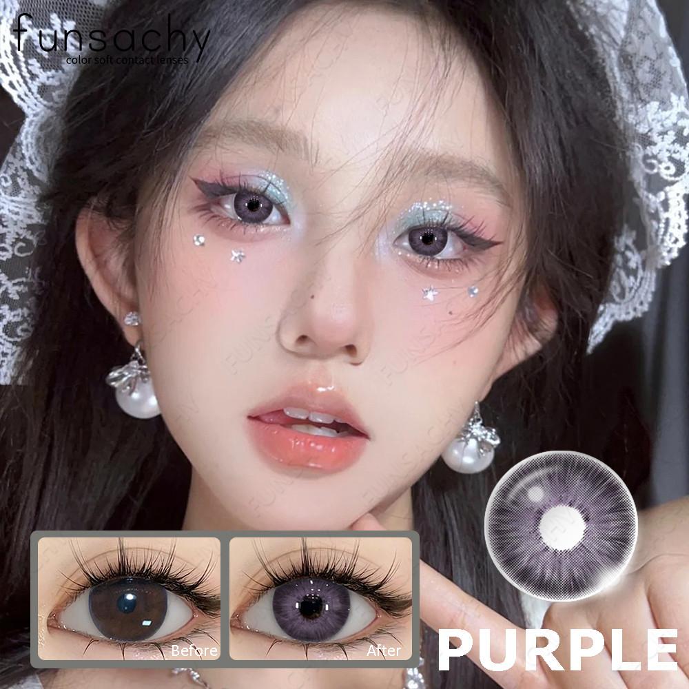 FUNSACHY 1 Pair Fashion Colored Contact Lenses Korean Brown Contact Lenses High Quality Natural Cosmetic Pupils Lenses Annual
