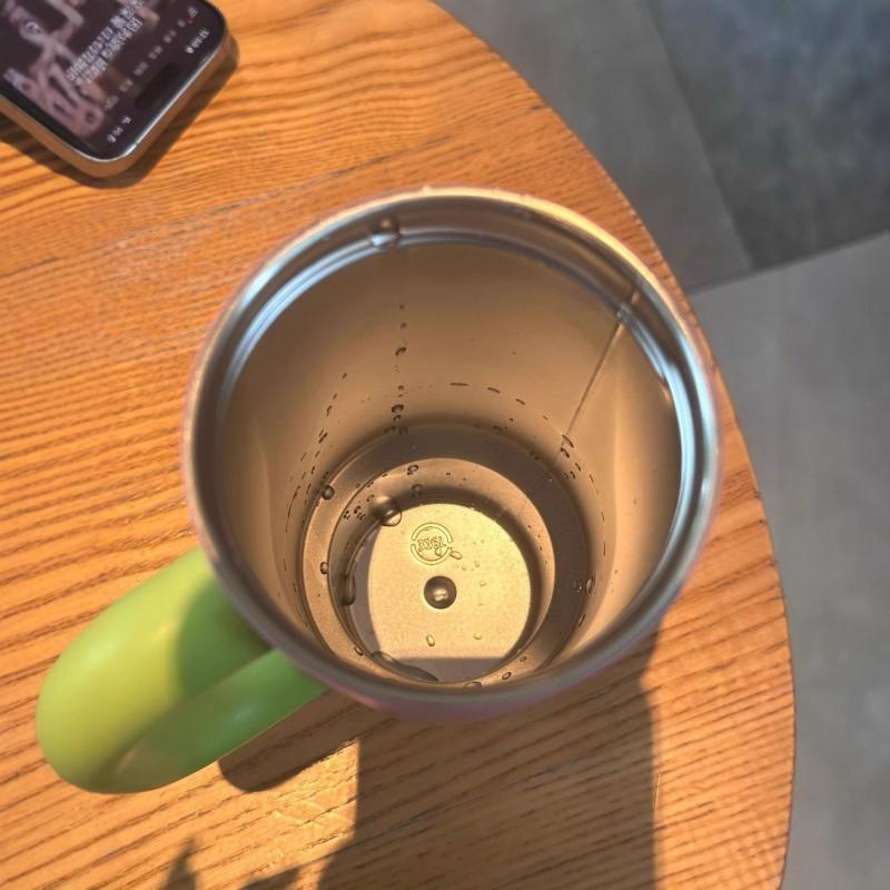 700ml Portable Stainless Steel Travel Mug With Handle Straw Lid Car Office Outdoor Use