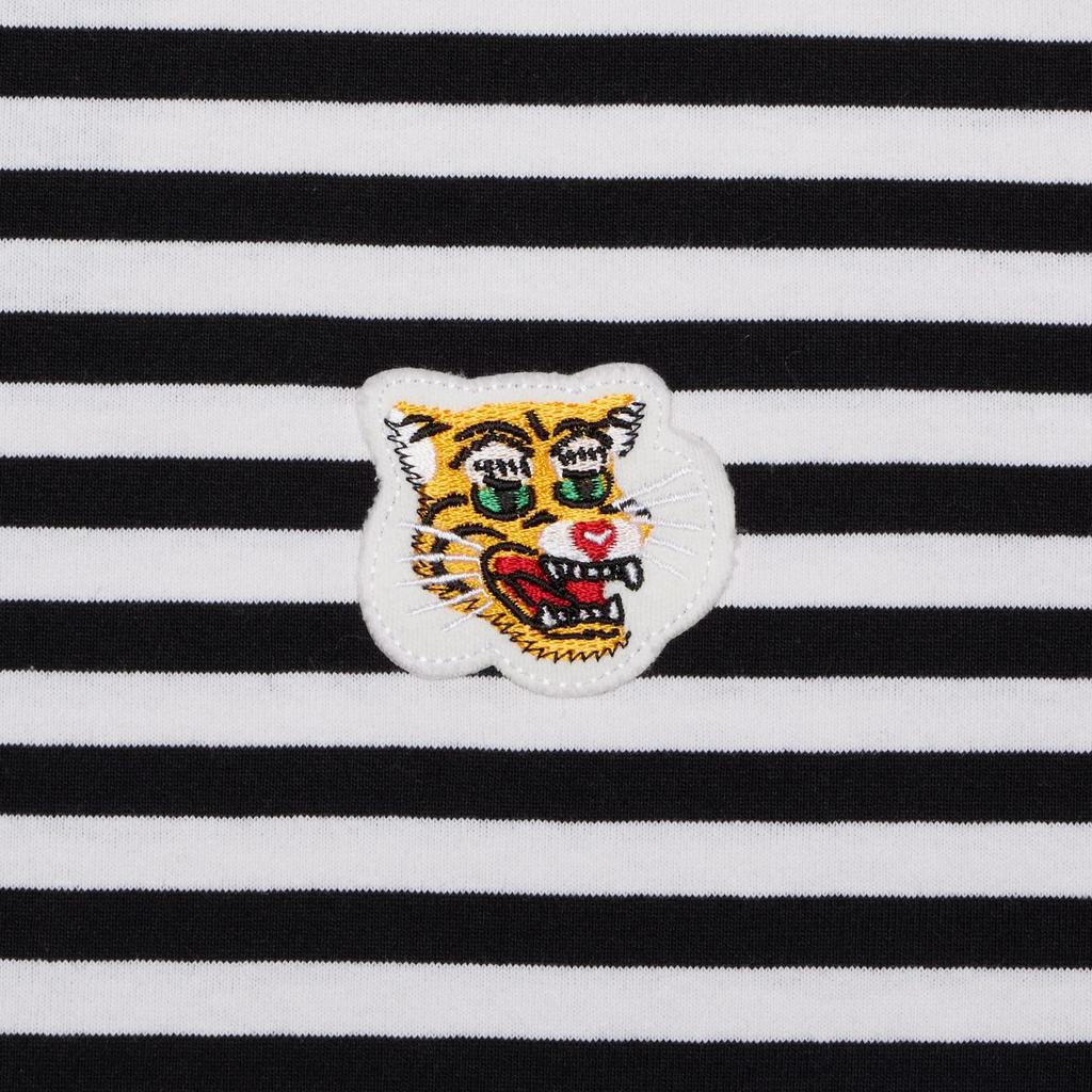 ONITSUKA TIGER T-Shirt Comfortable Simple Versatile Striped Short Sleeve Unisex Tops Black White 2183B430-001