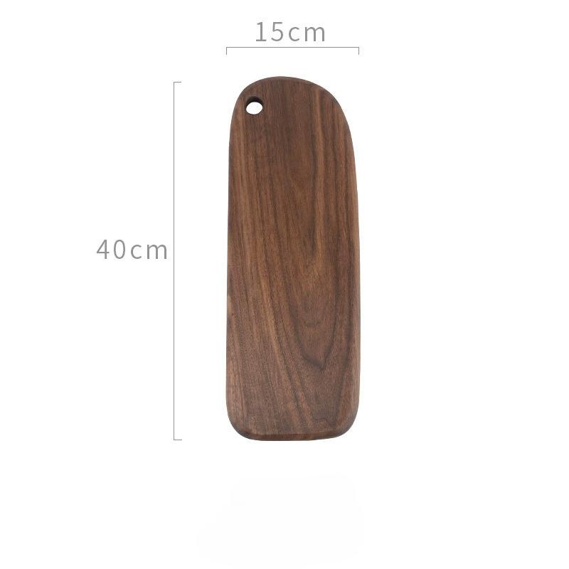 1pc Oval Wood Cutting Board, Solid Wood Black Walnut Wooden Chopping Boards for Bread, Vegetables & Fruits, Dinner Cheese Board with Hole,4 Size