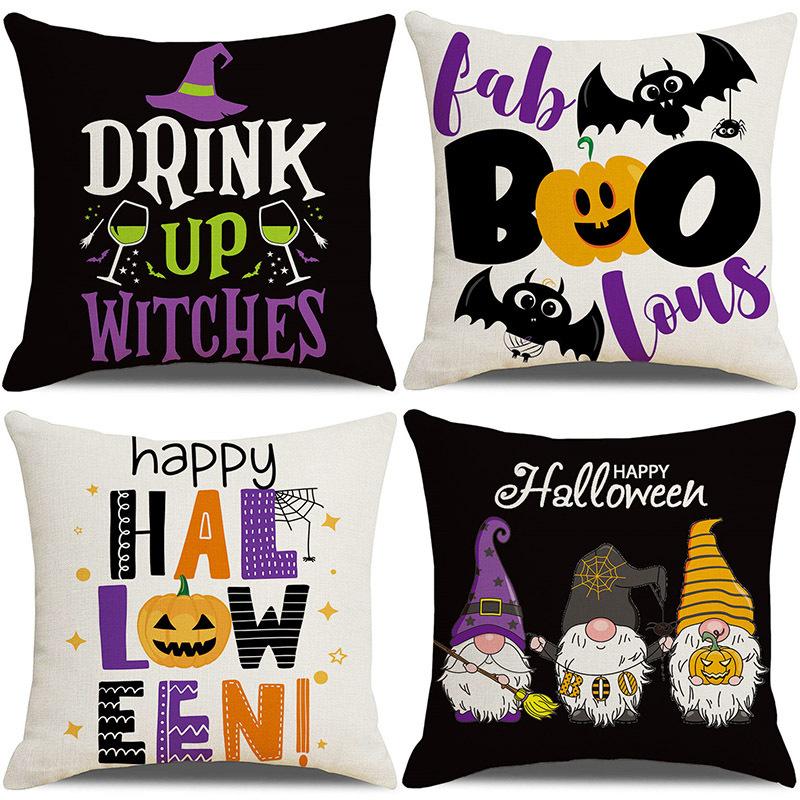 Halloween Pillowcase Pumpkin Skull Funny Ghost Cushion Cover Sofa Living Room Decoration Pillow