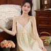 Women's Summer Lace Nightgown with Chest Pad - Wearable As Homewear or Dress