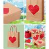 10PCS Valentine's Day Heart Candy Bags Kraft Paper Gift Bags with Handles for Weddings and Birthday Parties