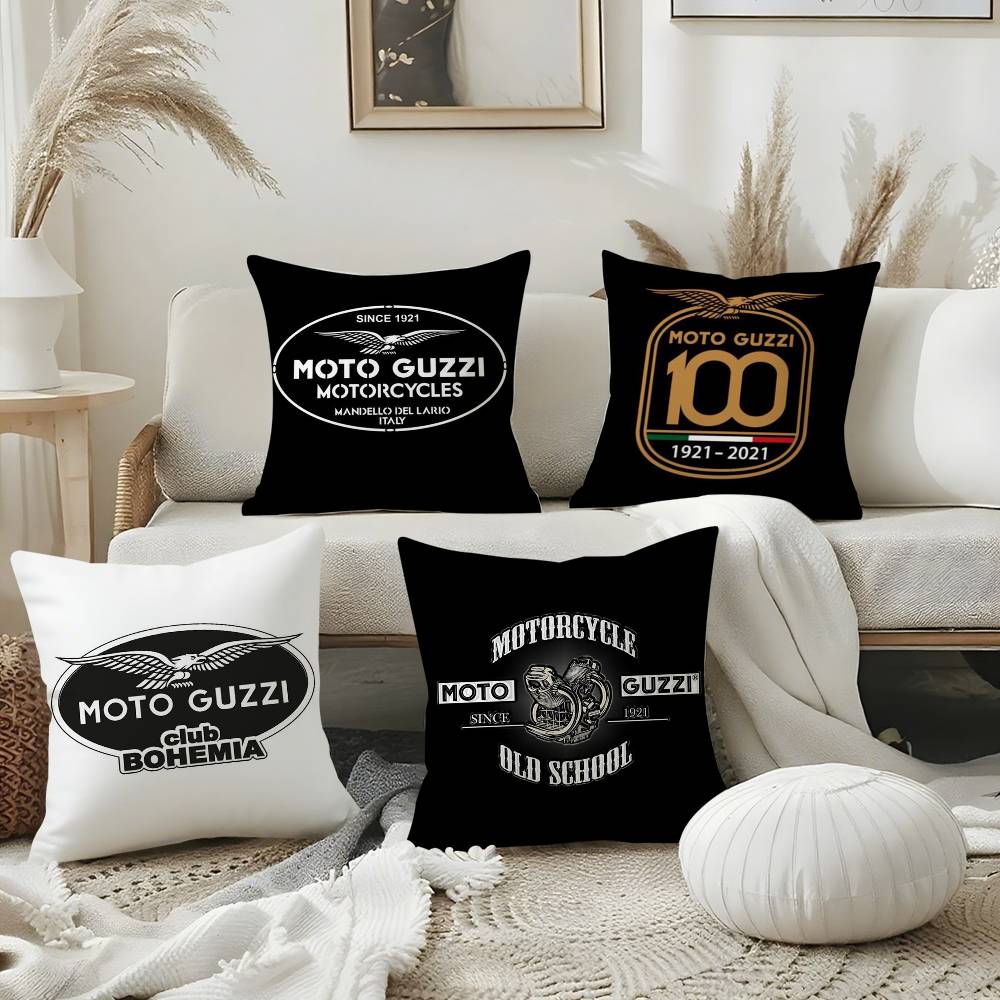 Brand Moto G-Guzzis Pillow Case Office Sofa Dorm Chair Back Short Plush Double-Sided Printing Home Cushion Cover