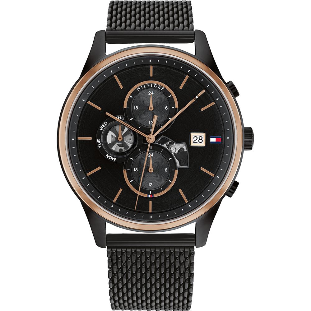 

Tommy Hilfiger Weston Black Dial Black Metal Men s Quartz Watch 1710505 чёрный