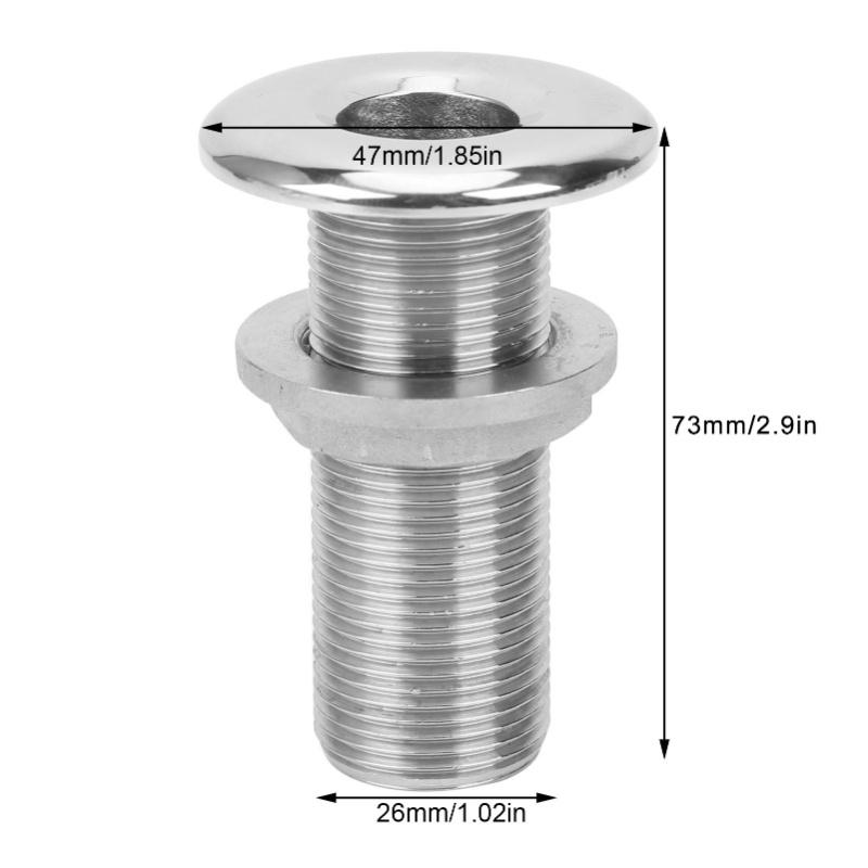 3/4in Marine Boat Deck Filler Key Drain Vent Cap With Mirror Polishing Stainless Steel Hardware