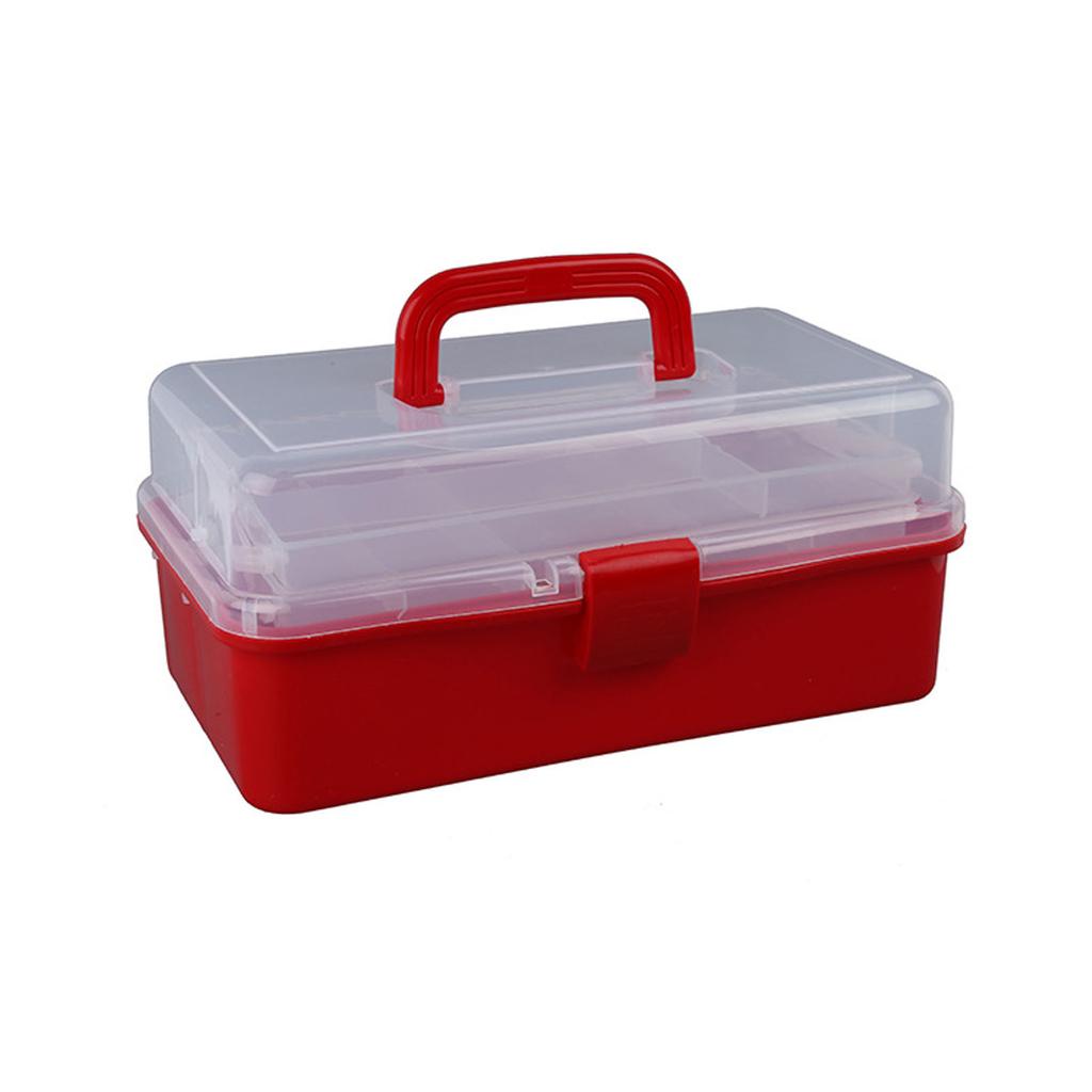 Tool Storage Box with Handle Three Layer Container Household Storage for Screw Parts Crafts Sundries Organization