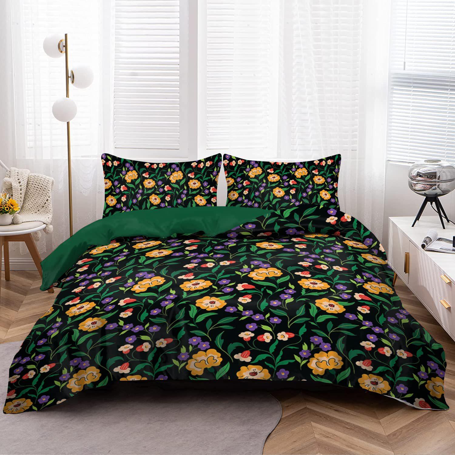 

Modern Fashion Flower Bedding Three-Piece Quilt Cover EU single 135*200