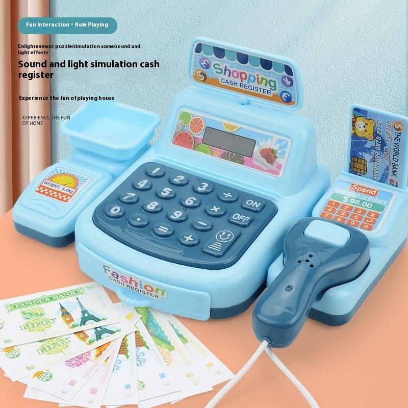 1 Set Electronic Game Lighting And Sound Effects Supermarket Cashier Toy Simulation Shopping Cash House Toys