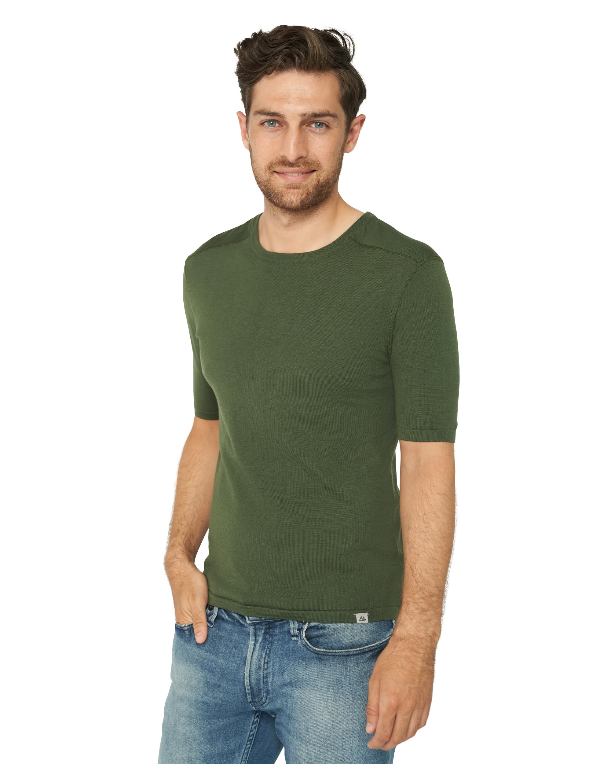 

DANISH ENDURANCE Men s Merino Short Sleeve T-Shirt, Moisture-Wicking, Quick-Drying, Antibacterial, and Odor-Resistant, Green, Size M