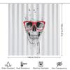 Skull Shower Curtain Gothic Horror Decor Spooky Halloween Bathroom Set Vintage Skull Art Tapestry Backdrop Wall Hanging Home Dec
