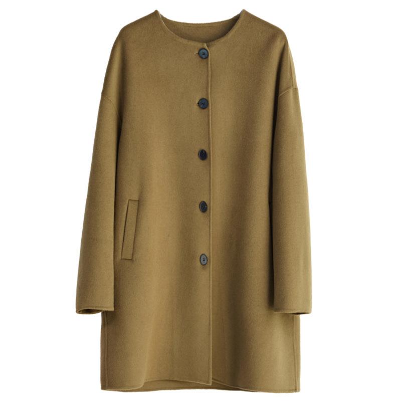 Autumn new silhouette new versatile double-sided woolen coat coat women's double-sided wool coat