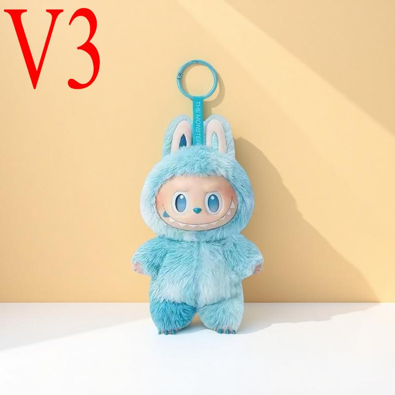 1Pc Cute Labubu Plush Doll Keychain Key Rings The Monsters Box Toy New Vinyl Doll Kawaii Backpack Pendant Decoration Case Gifts V3