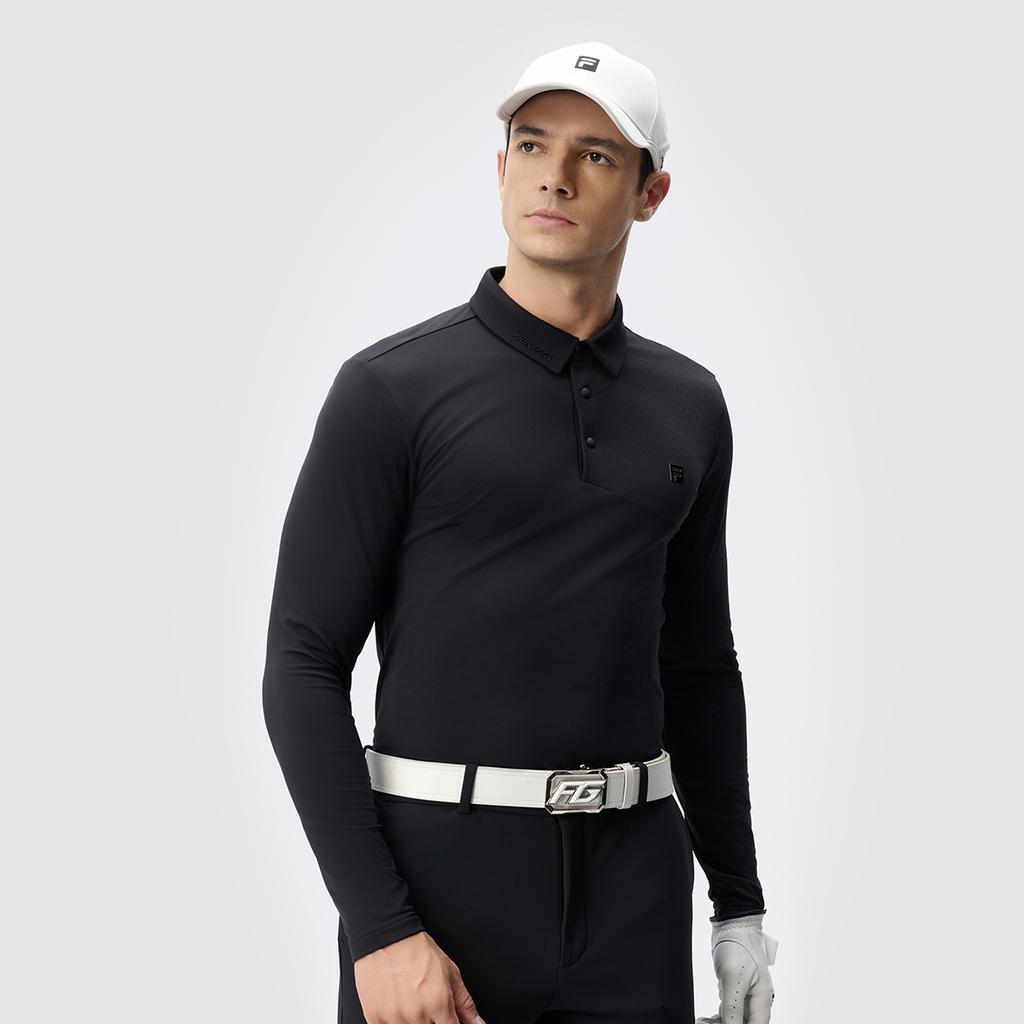 New FILA Golf Series Polo Shirt Men's Pitch Black A11M445208F-BK