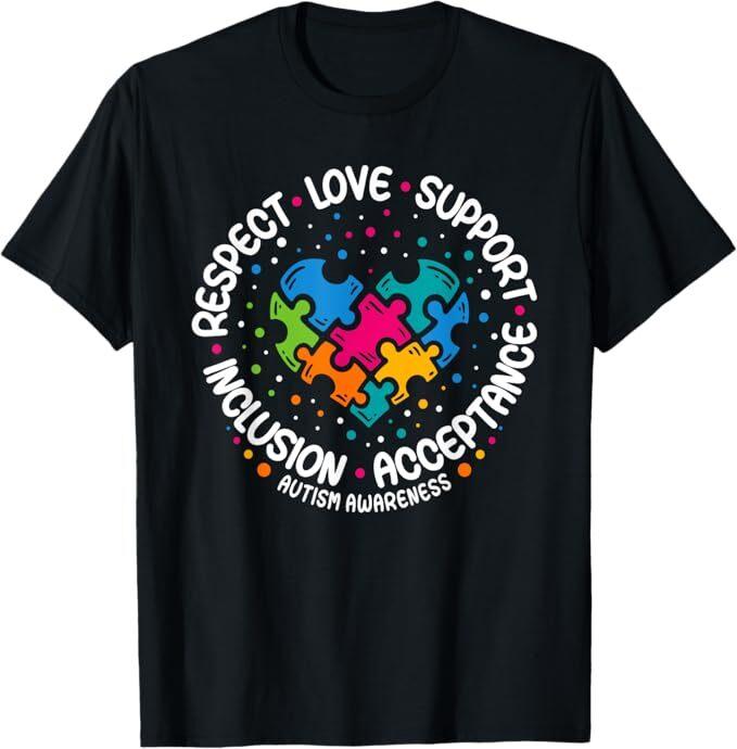 Autism Awareness Respect Love Support Blue Autism T-Shirt Unisex T-Shirt XXXXL
