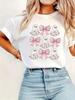 Cute Ghost with Pink Bow Graphic White T-shirt