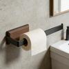 Walnuts Wood Wall Mounted Paper Towel Holder Space Saving Kitchen Roll Stand For Kitchen Storage Organizers