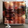 Meditation Theme Bathroom Shower Curtains Bamboo Stone Candle Crystal Bathroom Waterproof Curtain With Hooks Polyester Curtains