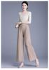Elastic High-Waist Wide-Leg Pants for Middle-Aged and Elderly Women - Spring/Summer Slimming, Loose, Long Style