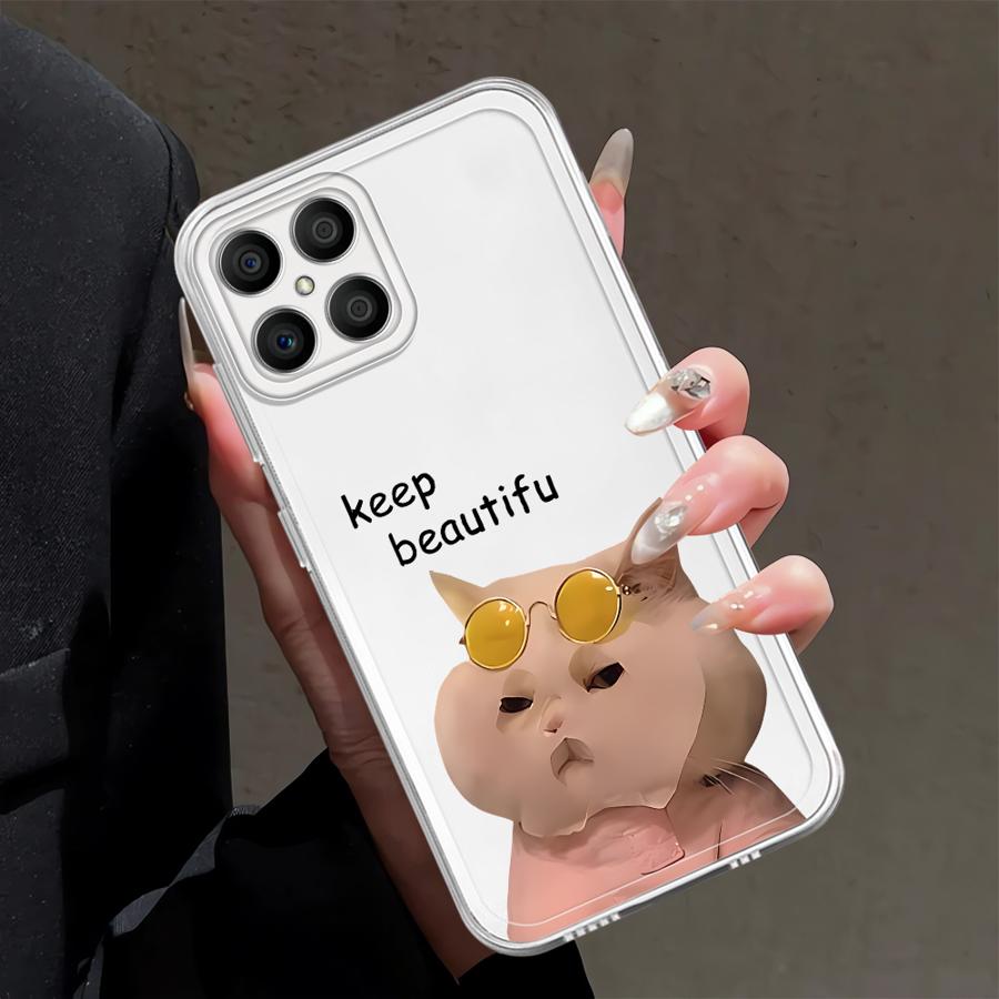 Soft Phone Cover Case for Honor X8 X9b X8a X8b X7b X9a 90 Lite Funny Cat Dog Pattern