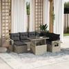 VidaXL Garden Lounge Set 8 Pcs with Light Grey Cushions Wicker 3268072