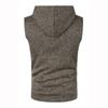 Spring Autumn Men's Sleeveless Hooded Vest Casual Heather Knit Pullover Drawstring Hood