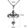 2026 Trendy Men's Flame Cross Stainless Steel Vintage Necklace Pendant