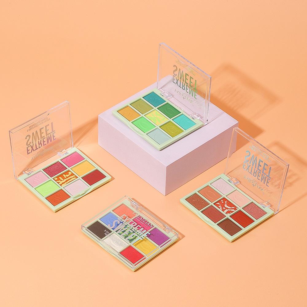 Transparent Nine-color Eyeshadow Palette Earth-tone Pearlescent Matte Makeup Eyeshadow