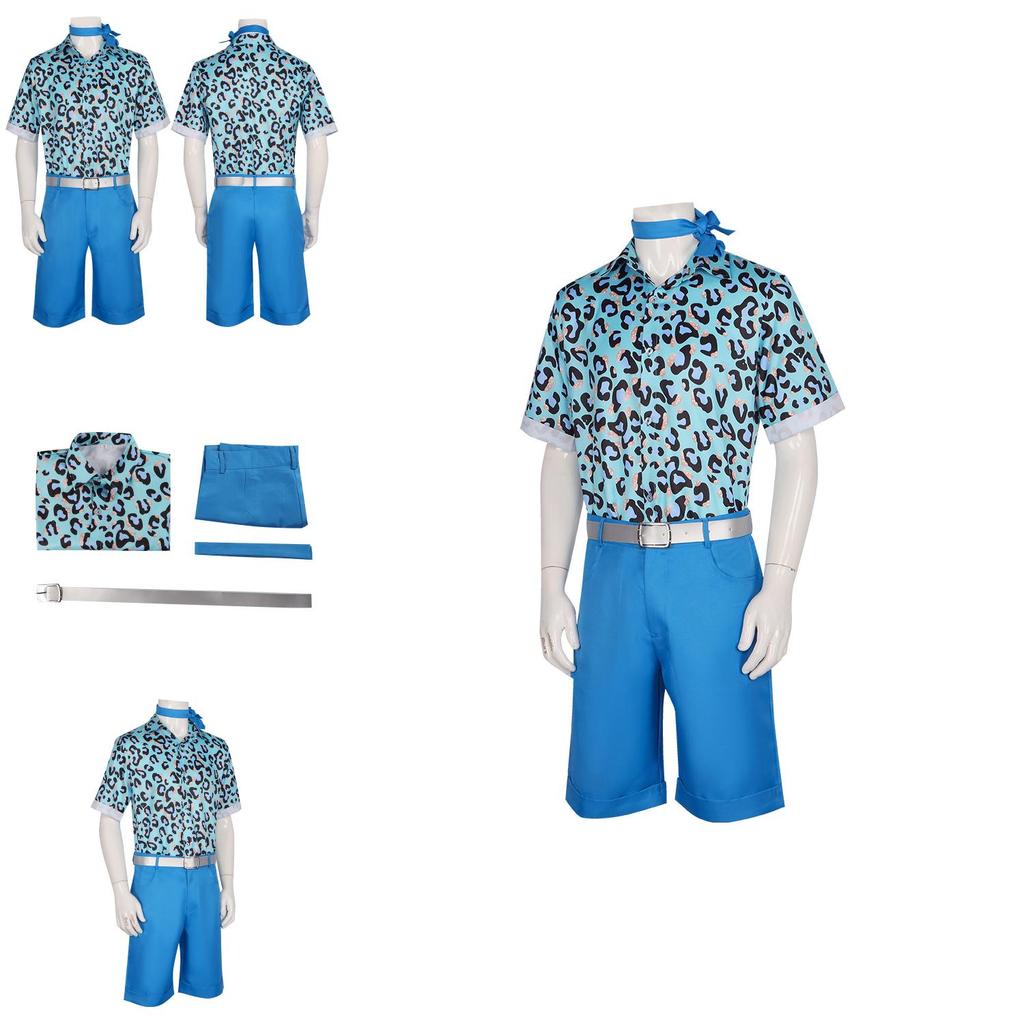 2023 Barbie Cosplay Costume Ken Blue Anime Set Halloween Outfit Polyester Fabric Popular Movie Theme Available In Multiple Sizes
