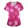 Women's Fashion V-neck Short Sleeve Workwear With Pockets Valentine's Day Printed Tops