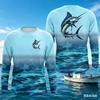 Men 3D Printed Fishing Long Sleeve Crewneck T Shirt Quick Dry Comfortable Breathable Minimalist Stylish Bestselling Fishing Top