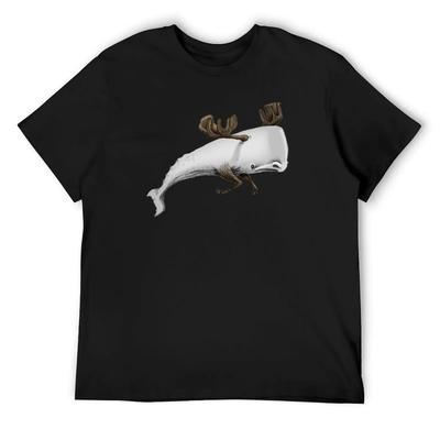 Moose Whale T-Shirt Gifts for Boyfriend Funny Meme T-shirts Luxury T-shirt Heavy Weight T Shirts for Men