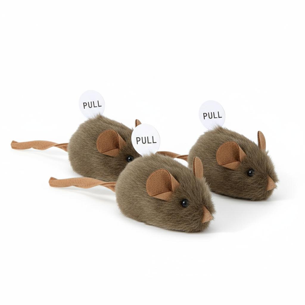1/3/5 Piezas Ratones de Peluche Divertidos Juguete para Gatos Ratón de Simulación Juguete para Gatitos Resistente a Mordeduras Chirrido Automático Juguete Interactivo para Gatos para Masticar