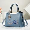 Fashionable Embroidered Crossbody Bag New Women's Single Shoulder Handbag for Middle-Aged Women Durable PU Leather Bags