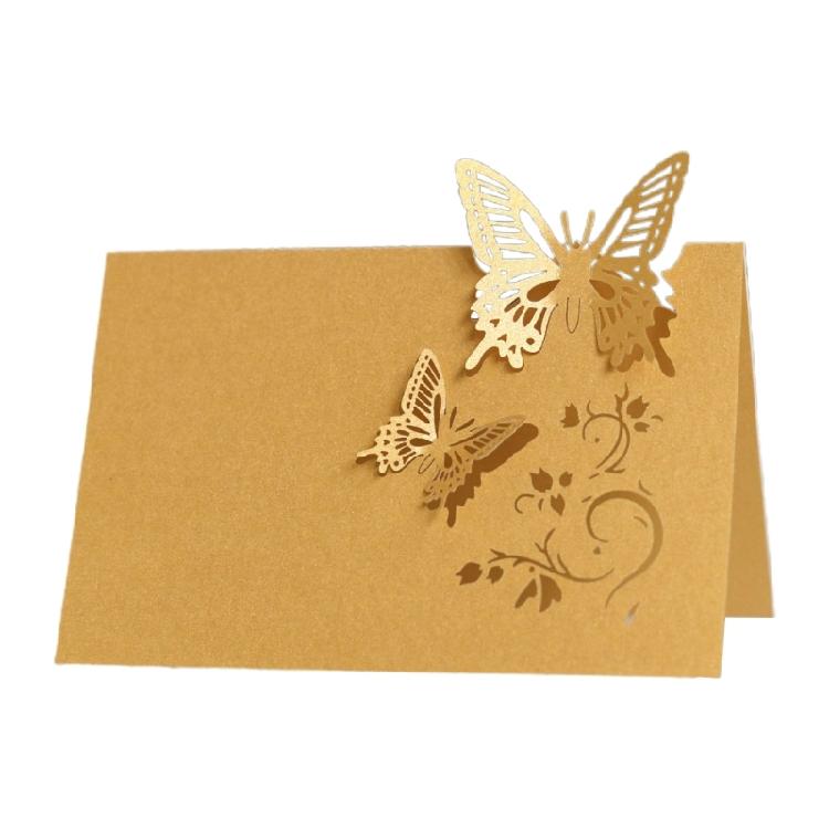 Wedding Name Cards 100PCs Hollow Butterfly Cut Design Card for Weddings Banquets