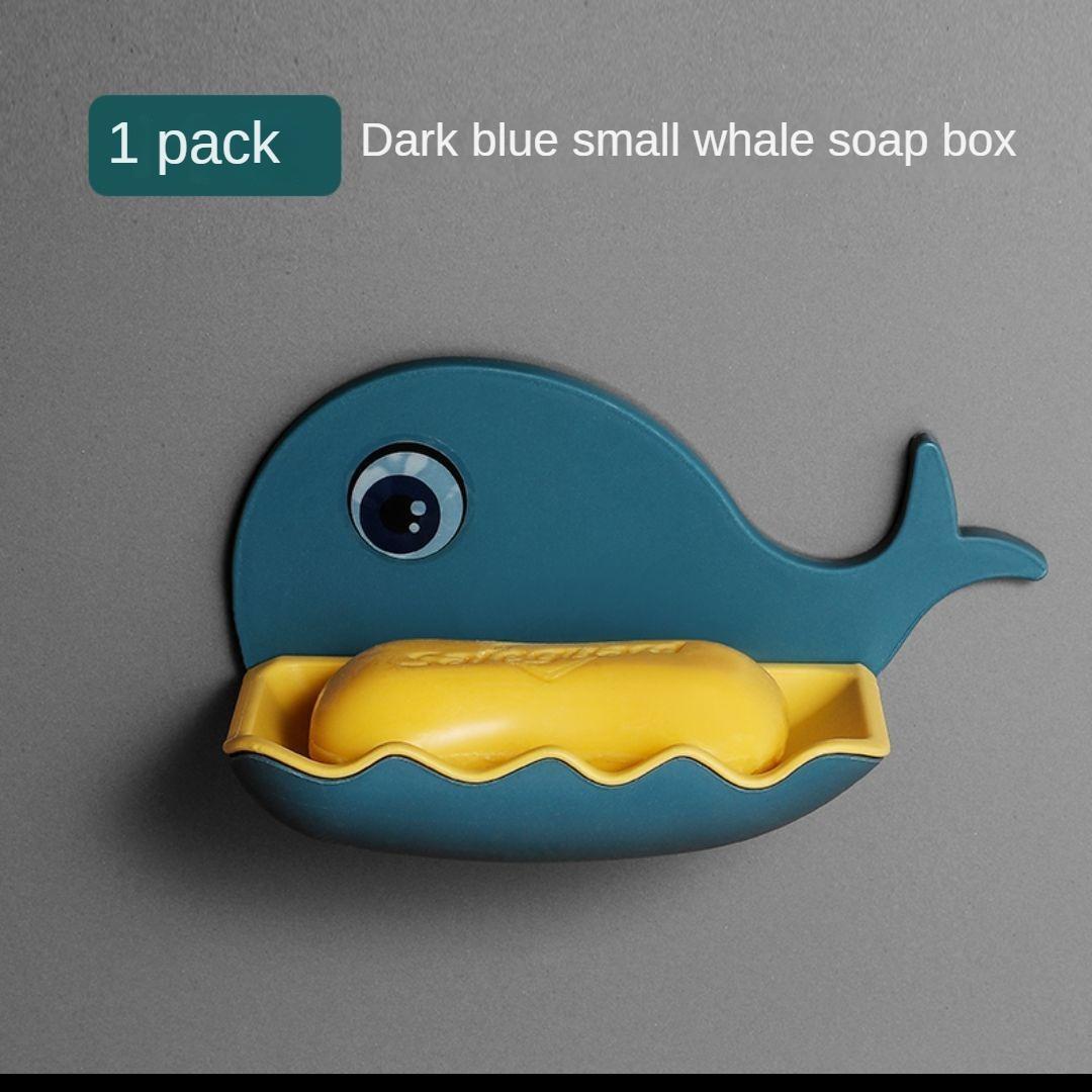 

Настенный держатель для мыла с милым китом для домашней ванной комнаты, настенный держатель для мыла, присоска для ванной комнаты, сливная коробка для мыла