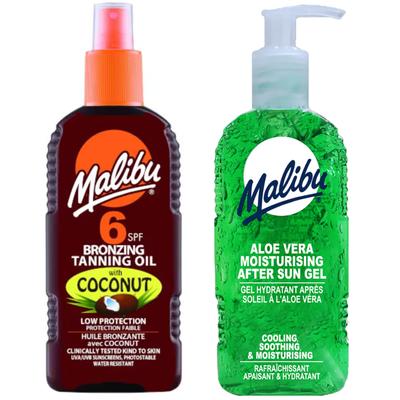 Malibu Coconut Tanning Oil SPF6 200ml + Aloe After-Sun Gel 200ml