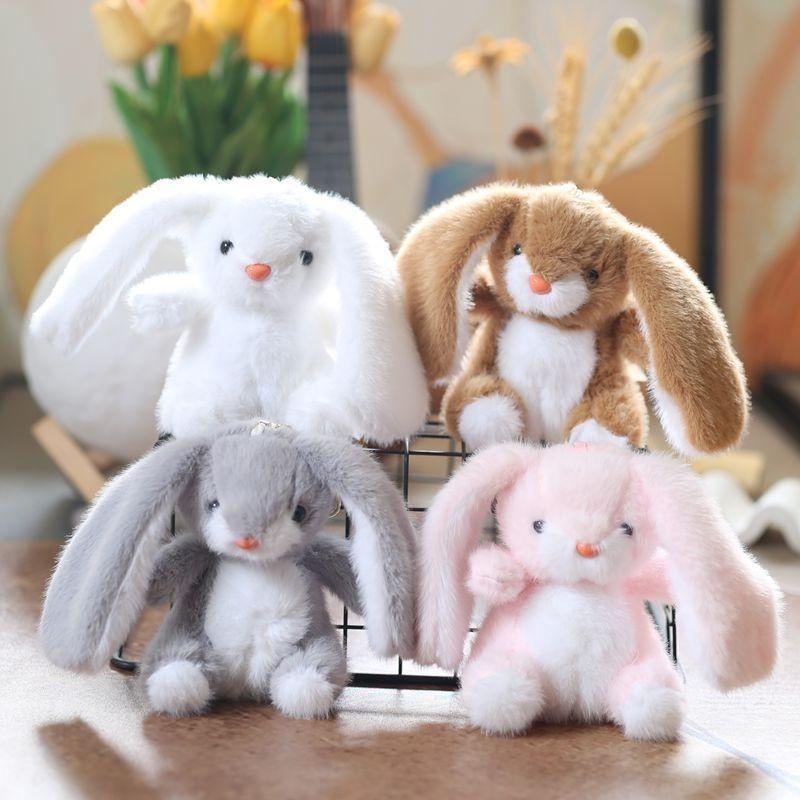Rabbit Plush Cute Toy Keychain Pp Cotton Stuffed Bag Decor Gift For Kids Girls