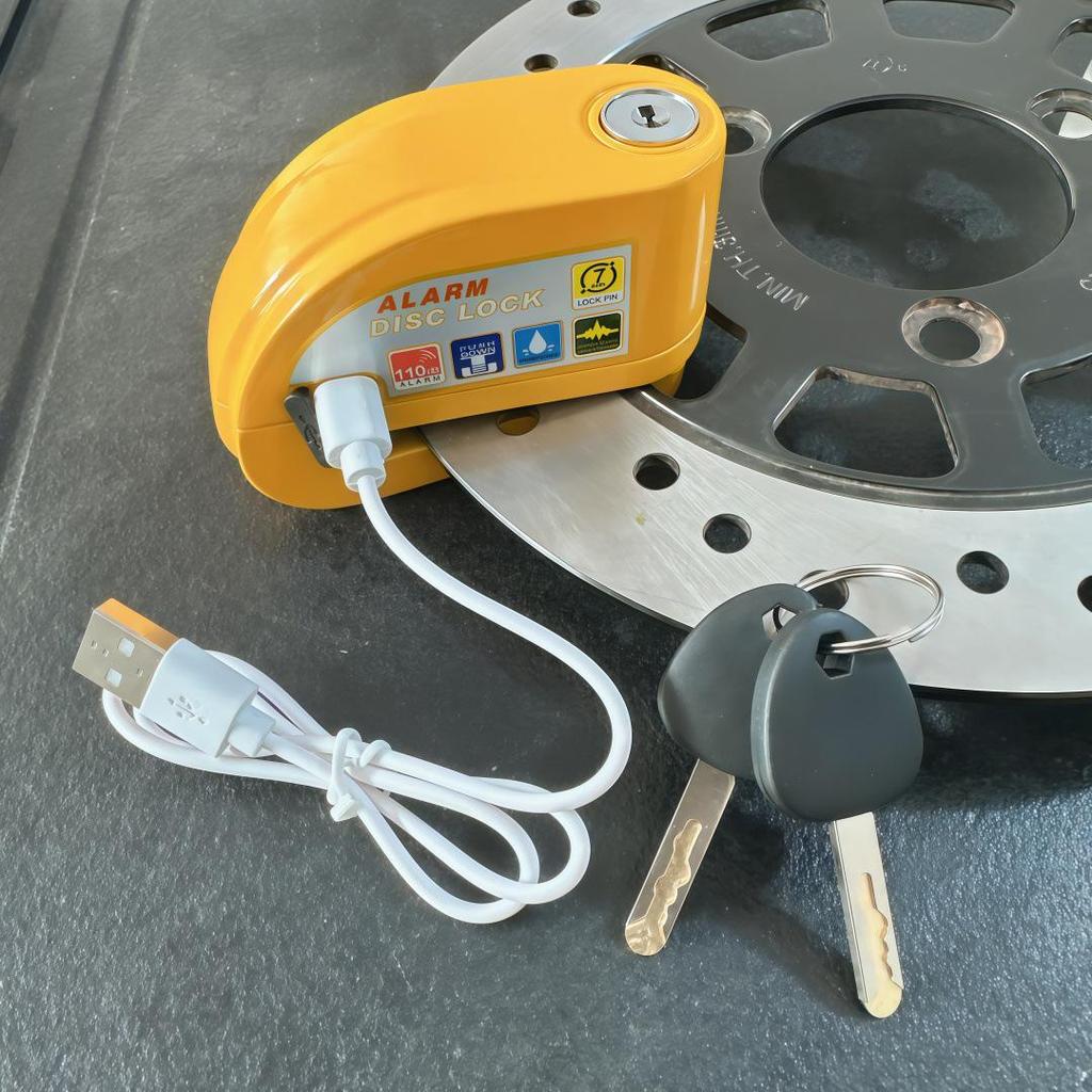 Cerradura de Disco de Freno Antirrobo Recargable para Bicicletas y Patinetes Eléctricos - Modelo Nuevo