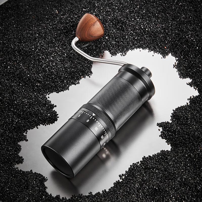 CLITON Hand-Crank Coffee Grinder, External Adjustable Scale Coffee Bean Grinder, Black