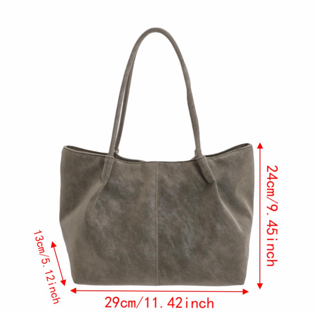 Weiche Handtasche mit großem Fassungsvermögen Leder-Shopper Unterarmtasche Vielseitige Wildleder-Umhängetasche Für den Freizeitgebrauch