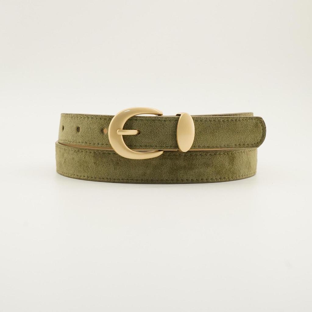 Retro Frosted Women's Faux Suede Belt, Versatile Jeans Accessory
