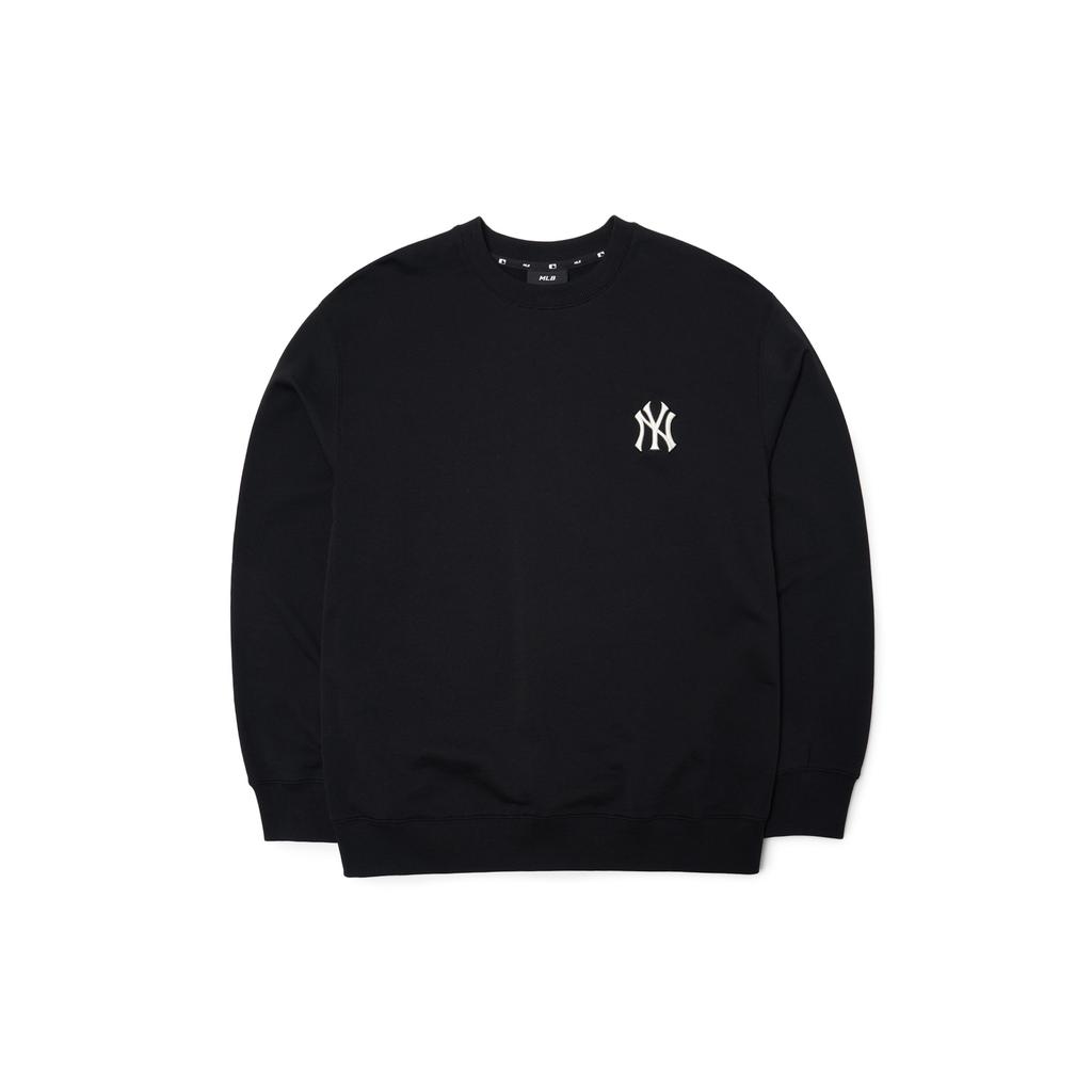 MLB Cashew Flower Logo Printed Pullover Crewneck Sweatshirt Unisex sweatshirt Black 3AMT53014-50BKS