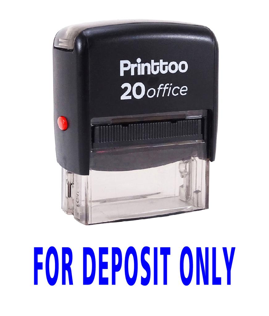 Printtoo FOR DEPOSIT ONLY Self Inking Rubber Stamp Office Stationary Custom