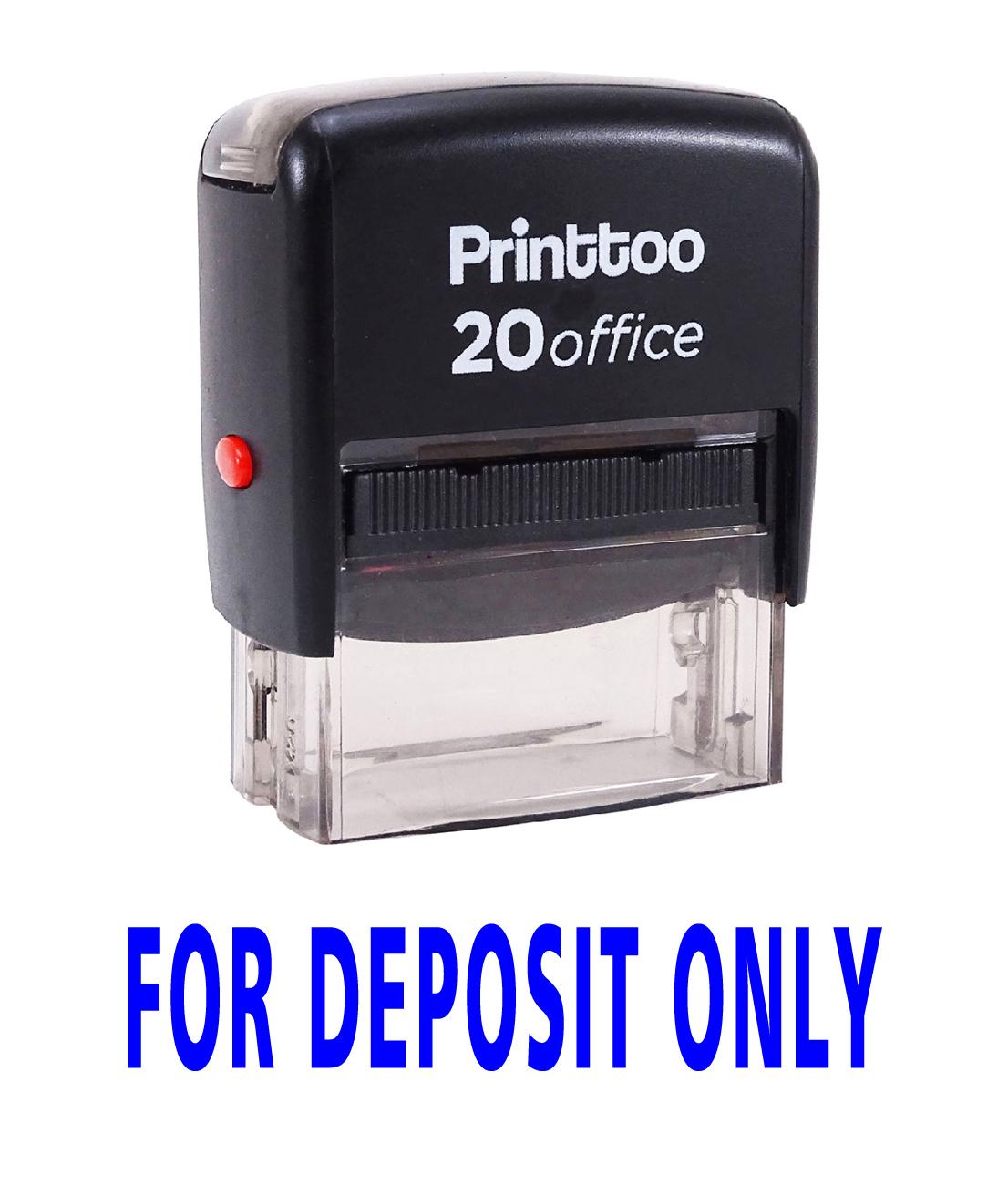 

Printtoo FOR DEPOSIT ONLY Self Inking Rubber Stamp Office Stationary Custom 14 mm x 38 mm (Approx) синій