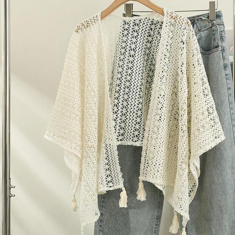 1 Yards Polyester Cotton Blend Openwork Crochet Knit Fabric For Sewing Women Cardigans Tablecloth Upholstery Crafts Material