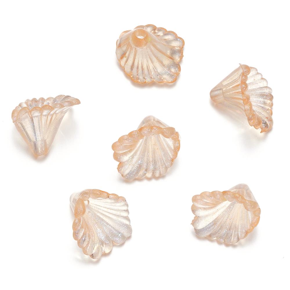 

30/50pcs lot AB Color Acrylic Trumpet Flower Beads Necklace Loose Spacer Beads For DIY Jewelry Making Bracelet Accessories 30pcs помаранчевий